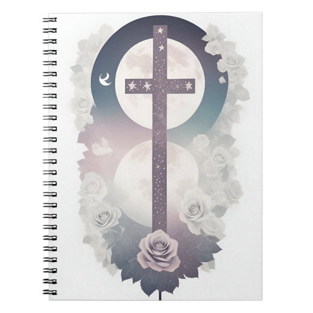 Caderno Espiral Cuaderno cross tattoo flower 30 (Frente)