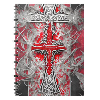 Caderno Espiral Cuaderno cross tattoo flower 37