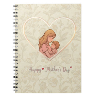 Caderno Espiral Cuaderno Happy Mother's Day Floral