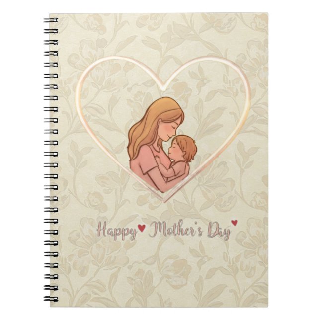 Caderno Espiral Cuaderno Happy Mother's Day Floral (Frente)