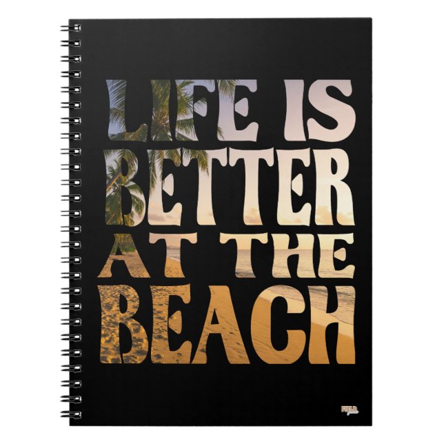 Caderno Espiral Cuaderno Life is Better at the Beach (Frente)