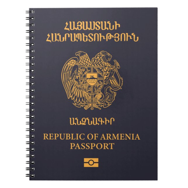 Caderno Espiral Cubierta del pasaporte de Armenia (Frente)