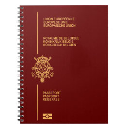 Caderno Espiral Cubierta pasaporte Belgica