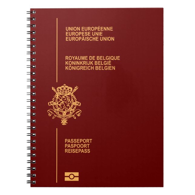Caderno Espiral Cubierta pasaporte Belgica (Frente)