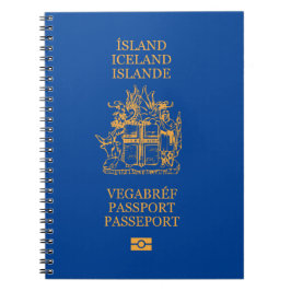 Caderno Espiral Cubierta pasaporte Islandia
