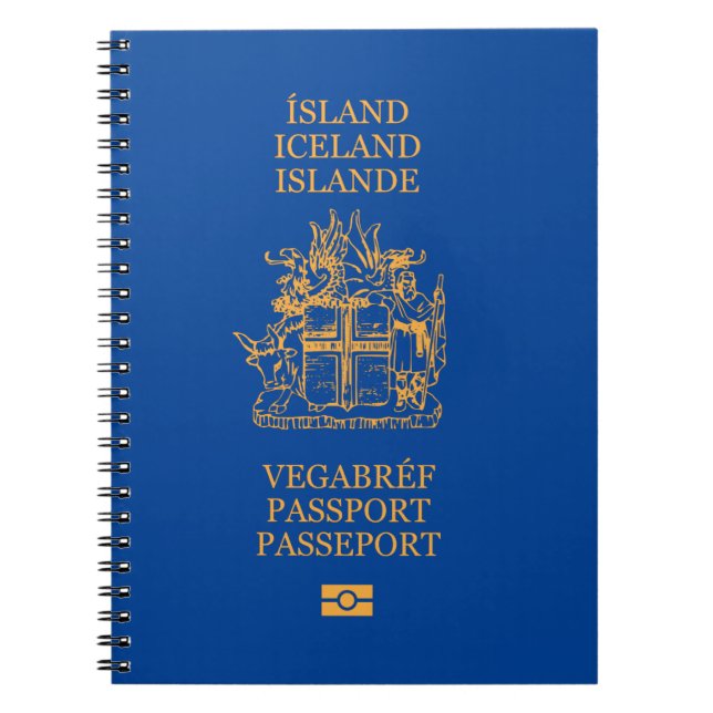 Caderno Espiral Cubierta pasaporte Islandia (Frente)