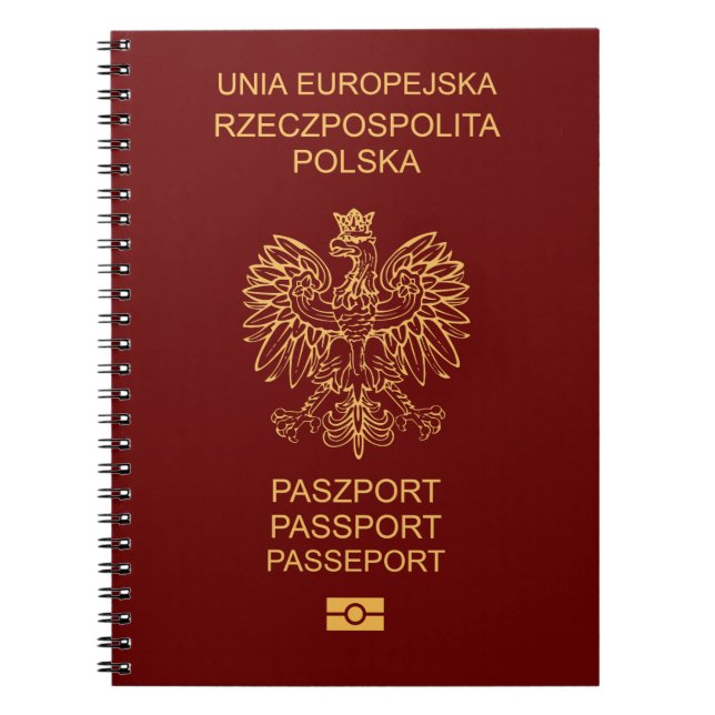 Caderno Espiral Cubierta pasaporte Polonia (Frente)
