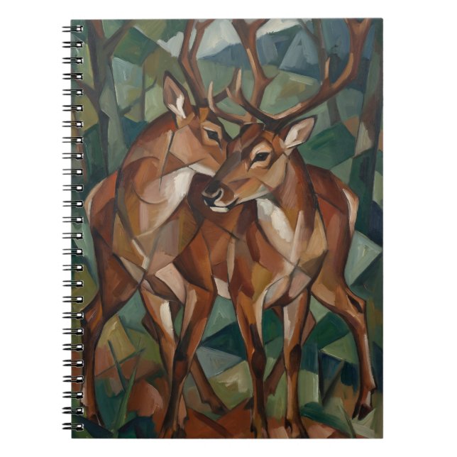 Caderno Espiral Cubist Style Reindeer Notebook (Frente)