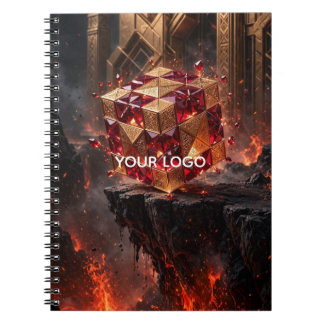 Caderno Espiral Cubo de Joias no Precipício Vulcânico