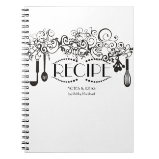 Caderno Espiral Culinária de cozinha ornamental legal clássica
