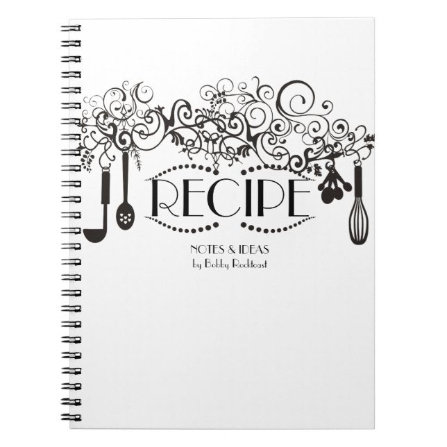 Caderno Espiral Culinária de cozinha ornamental legal clássica (Frente)