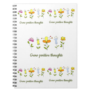 Caderno Espiral Cultivar flores de pensamentos positivos