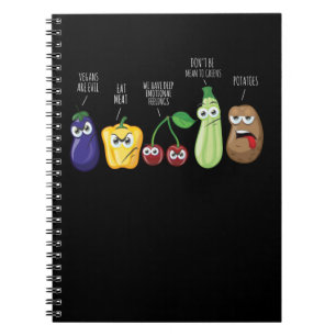 Caderno Espiral Culturas Engraçadas Humor Vegan Citação Sarcás