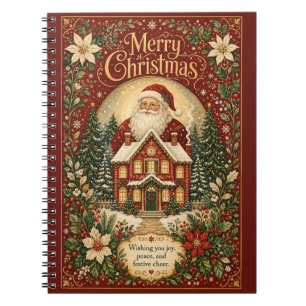 Caderno Espiral Cumprimento à lareira de Papai Noel