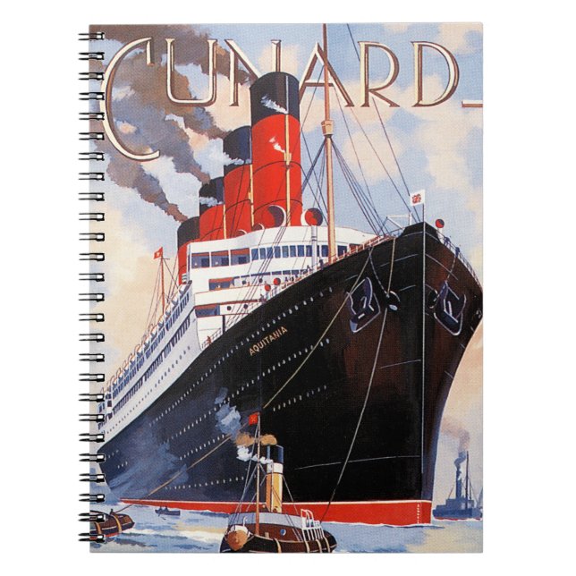 CADERNO ESPIRAL CUNARD OCEAN LINER AQUITANIA (Frente)