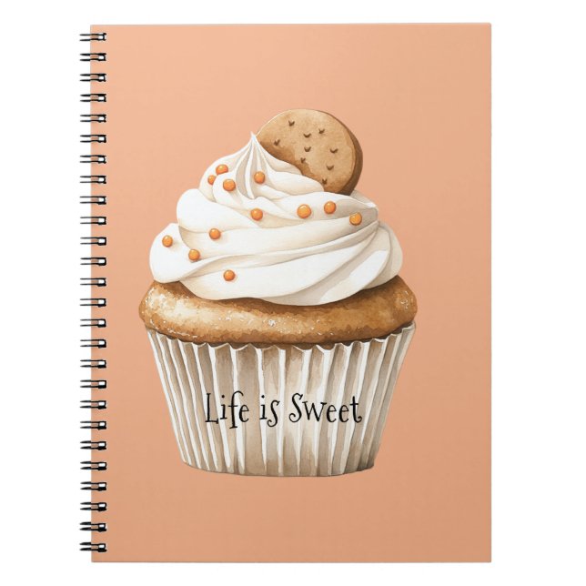 Caderno Espiral Cupcake com Cobertura de Baunilha (Frente)