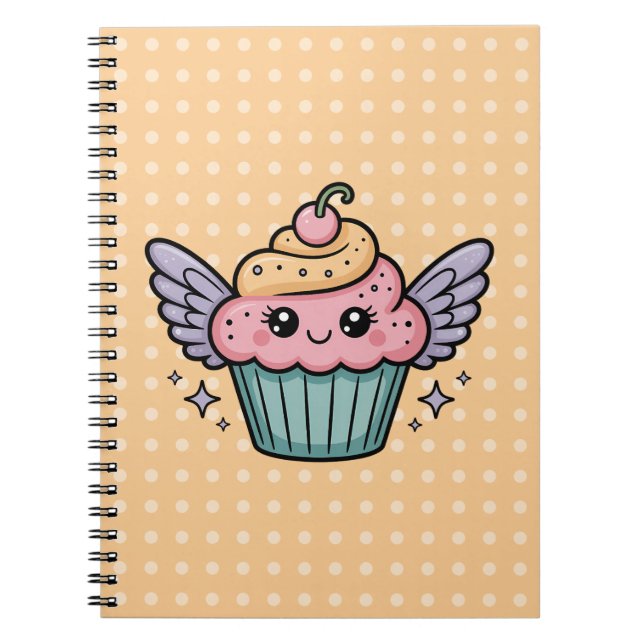 Caderno Espiral Cupcake Kawaii (Frente)