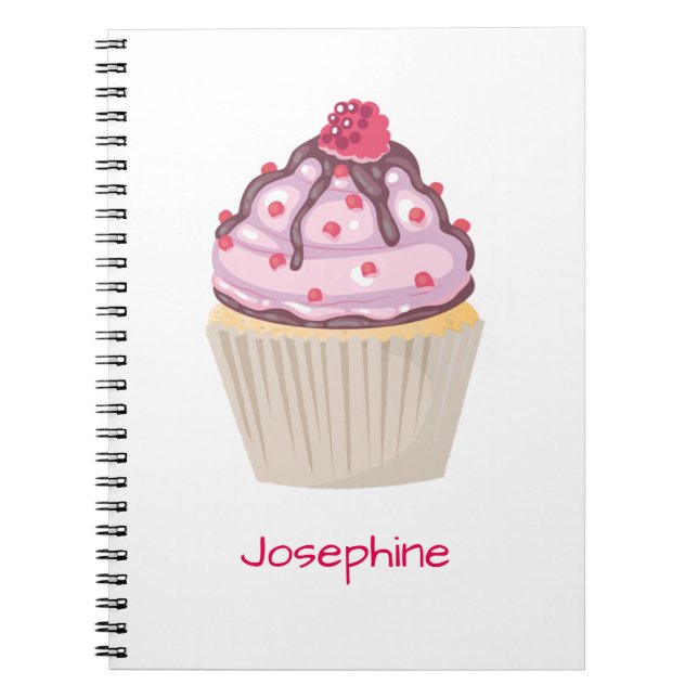 Caderno Espiral Cupcakes cor-de-rosa (Frente)