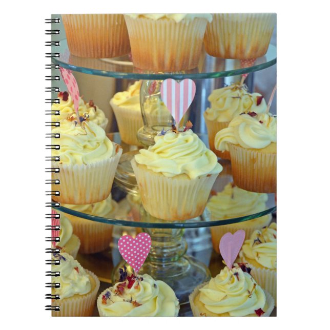 Caderno Espiral Cupcakes de fosco branco (Frente)