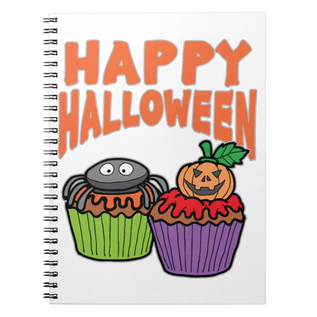Caderno Espiral Cupcakes de Halloween (Frente)