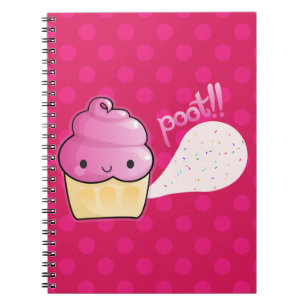 Caderno Espiral Cupcakes Fart Sprinkles cor-de-rosa