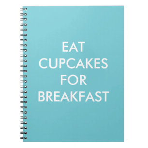 Caderno Espiral CUPCAKES Turquesa EAM PARA Notebook BREAKFAST