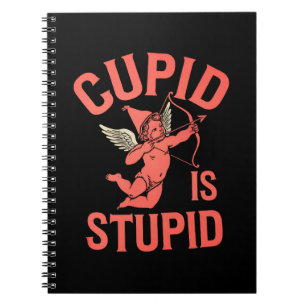 Caderno Espiral Cupido É Idiota Dia dos Namorados Engraçado
