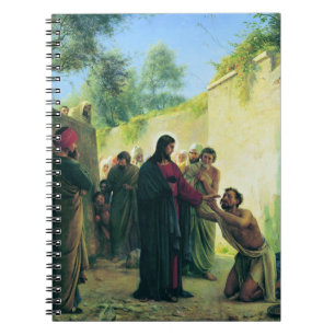 Caderno Espiral Curando o Cego de Carl Bloch