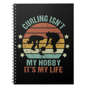 Caderno Espiral Curling Funny Sayings Ice Sports Retro