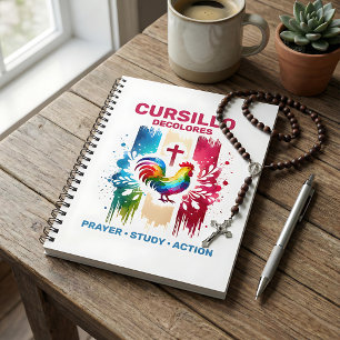 Caderno Espiral Cursillo DeColores Galo & Pinceladas de Cruz