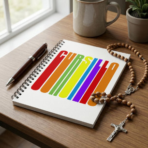 Caderno Espiral Cursillo Texto Alongado Colorido Fé Cristã