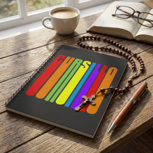 Caderno Espiral Cursillo Texto Colorido Alongado Fé Cristã