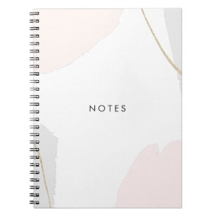 Caderno Espiral Cursos da escova da aguarela do rosa Pastel, do
