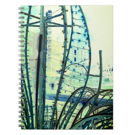 Caderno Espiral Curvas azuis
