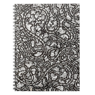 Caderno Espiral Curvy Twisty Cartoon Weird Faces Design