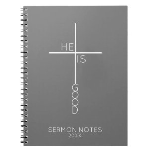 Caderno Espiral Custom Abstract Cross Minimalist Grey Christian