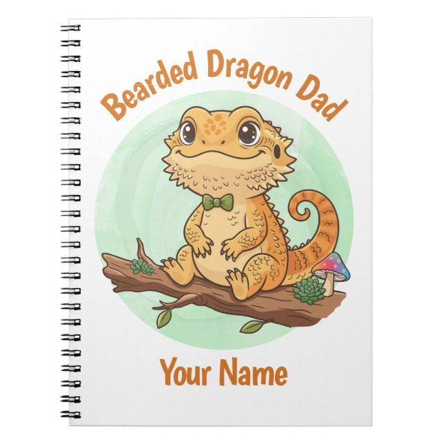 Caderno Espiral Custom Bearded Dragon Dad Notebook (Frente)