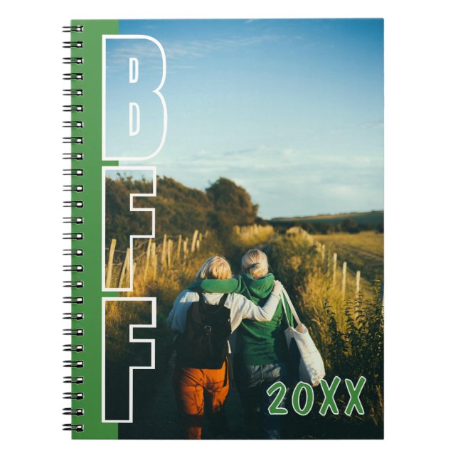 Caderno Espiral Custom BFF Photo Illusion Green Notebook  (Frente)