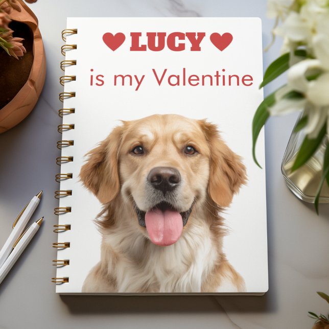 Caderno Espiral Custom Dog Photo Valentine's Day Notebook (Criador carregado)