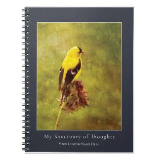 Caderno Espiral Custom Goldfinch Notebook | Moody Bird Art Journal