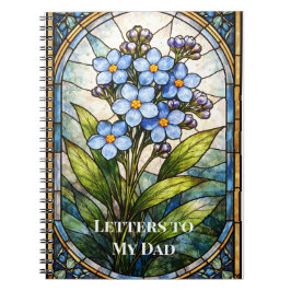 Caderno Espiral Custom Grief Journal Forget Me Not Stained Glass 