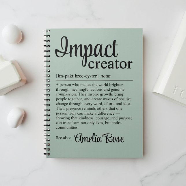 Caderno Espiral Custom Impact Creator Definition Appreciation (Criador carregado)