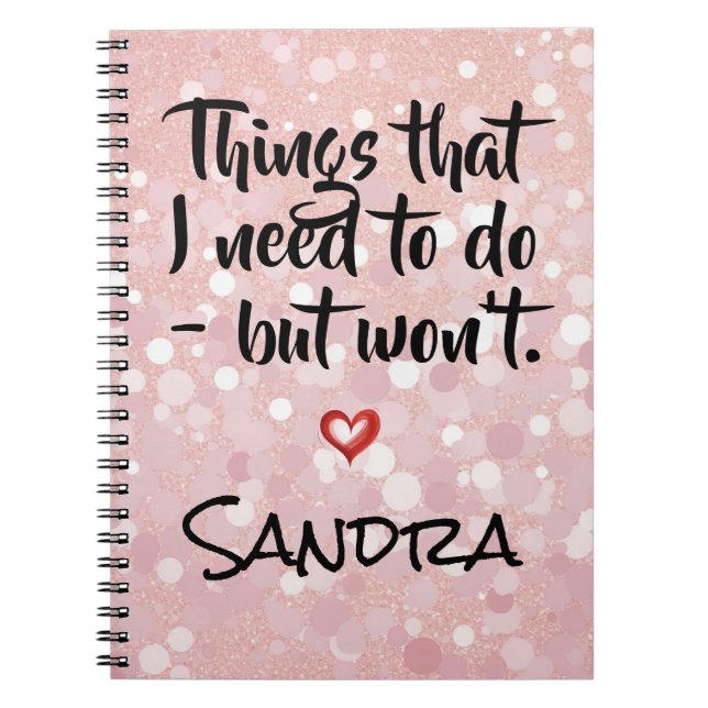 Caderno Espiral Custom Journal, Funny Personalized Gift For BFF,  (Frente)