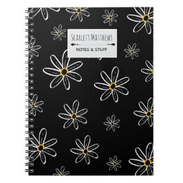 Caderno Espiral Custom Name Floral Notebook