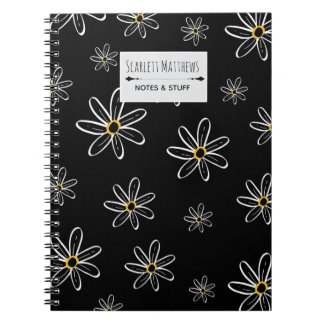 Caderno Espiral Custom Name Floral Notebook