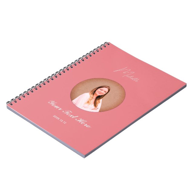 Caderno Espiral Custom Name Minimalist Spiral Photo Notebook  (Left Side)