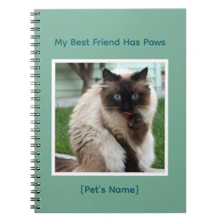 Caderno Espiral Custom Pet Photo & Name College Ruled Spiral      