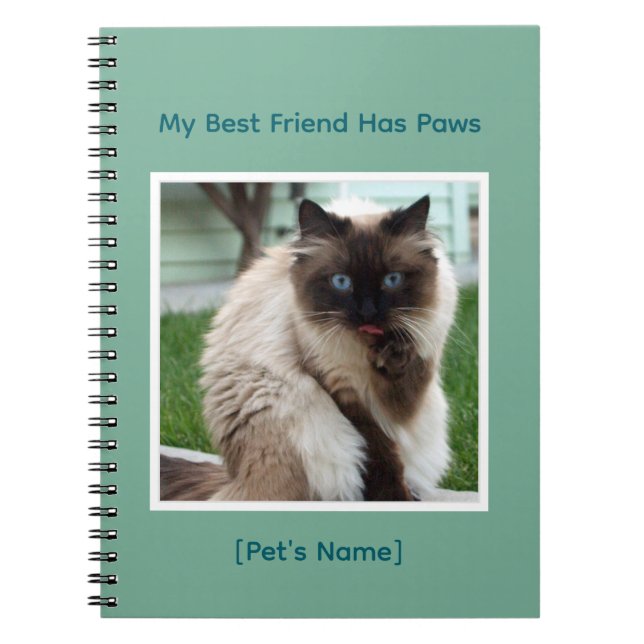 Caderno Espiral Custom Pet Photo & Name College Ruled Spiral       (Frente)