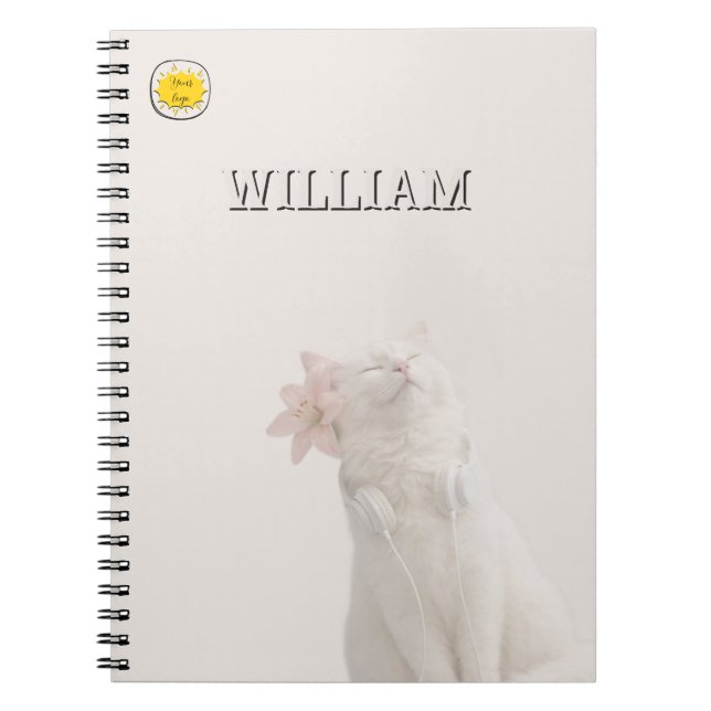 Caderno Espiral Custom photo cat pet  notebook (Frente)