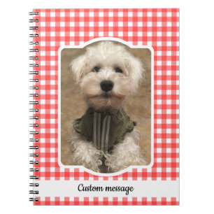 Caderno Espiral Custom Photo Frame Country Red Buffalo Check Plaid